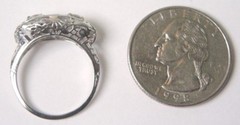 Antique Art Deco Diamond Engagement 14K White Gold Ring Size 7 UK-N1/2 EGL USA