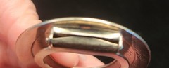 Lieba USA Scarf Shoe Money Clip Textured Open Circle Silver Tone Modern VTG 90’s