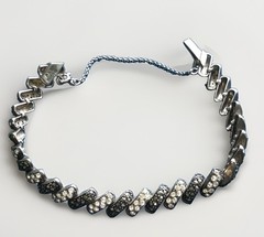 Vintage Sterling Silver Marcasite CZ Link 7” Bracelet Signed A 925 Thailand