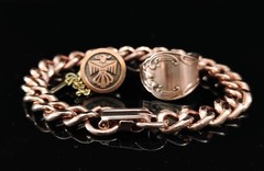Vintage Solid Copper Lot Including 7″ Cuban Link Bracelet, Spoon Ring & Tie Tack