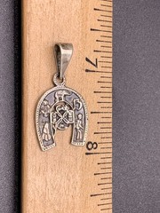 Vintage sterling silver horseshoe good luck pendant symbolism owls 13 clover
