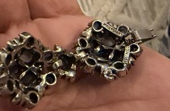 Vintage Signed Hollycraft Mid Century Copyright 1954 Blue Rhinestone Bracelet