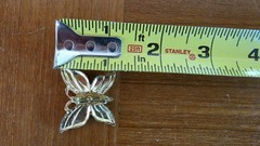 Gold Tone Metal & Enamel Butterfly Brooch Vintage Costume Jewelry READ