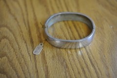 Vintage Sterling Silver Stamped .925 Cuff Bracelet 2 5/8 Round Clasp Snap Close