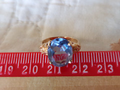 VTG SOLID 10K YELLOW GOLD 12 X 10 MM LAVENDER STONE RING SIZE 5