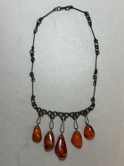 NATURAL OLD ANTIQUE COGNACK BALTIC AMBER NECKLACE 35,7 gr