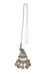 Vtg 80s Silver Tone Stunning Peacock Necklace, Bird, Animal, Work, Office,Boho