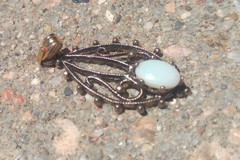 Vintage Moonstone Gold Filled Pendant 1in