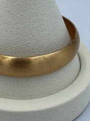 Vintage Gold Tone Bangle Set Nugget Twist Rope & Wide Satin Cuff