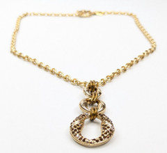 VTG Landau Champagne Rhinestone Gold Tone Triple Y-Drop Pendant Necklace 24″