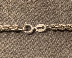 Vintage Armbrust Sterling Silver 1.5 mm Rope Chain Necklace 20in Long 15.33 g