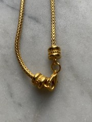Museum Modern Art Double Snake 24K Plated Egyptian Lariat Necklace MMA WAG 1994