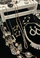 Vintage To Modern Mixed Estate Costume Jewelry Lot Silver Tone Rhinestones More