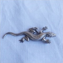 Beau Sterling Silver Reptile/ Lizard Brooch 2 1/4″