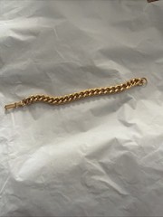 Vintage New Old Stock 7.5” 9mm Gold Plated Curb Link Bracelet
