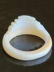 Vintage Bird /Dove Shaped Carved Bone Ring Size 8