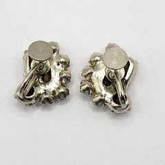 Clear Rhinestone Climber Sparkle Prism Fancy Event Vintage Screwback Earrings