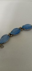 Jomaz Blue Poured Glass Fruit Salad Leaves Link Bracelet