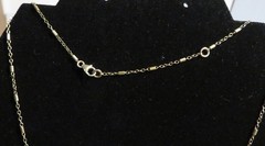 Vintage Gold Tone Dainty Tube Station Necklace Spring Ring Clasp 16-19″ Adj Unbr