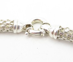 925 Sterling Silver Shiny Polished Hollow Round Link Chain Necklace NE1481