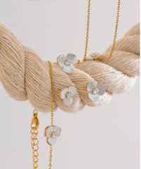 Shell Flower Jewelry Set Waterproof Gold Tone Stainless Steel Vintage