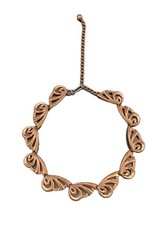 Vintage Renoir Copper Necklace Mid Century Modern MCM Signed Scroll Choker 1950s