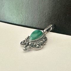Sterling Silver 925 Abstract Vintage Modernist Retro Slide Pendant Hallmarked