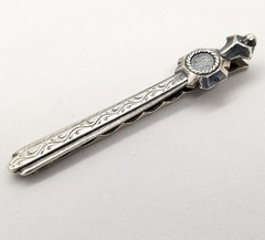 Vintage Luxury Soviet tie Clip made of ⭐875 Silver with the Star USSR hallmark#4