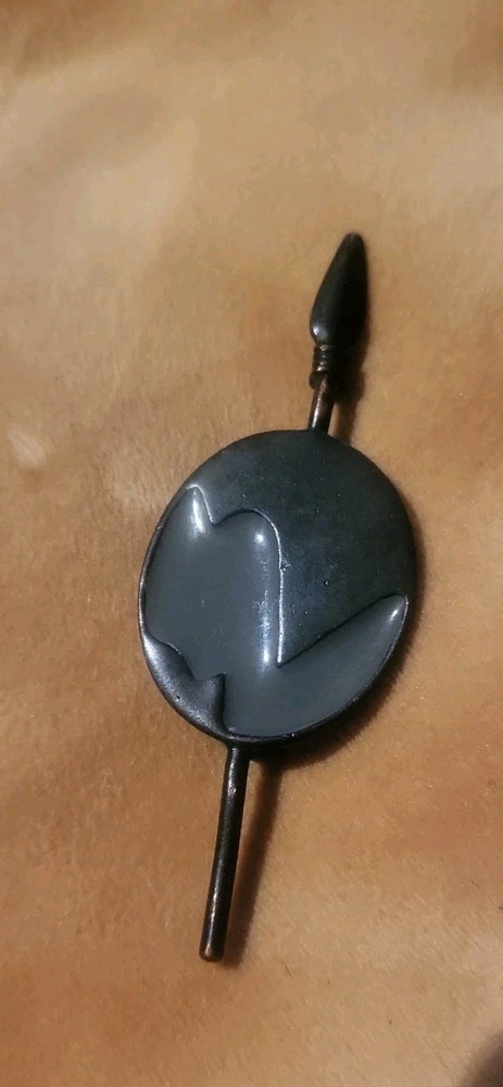 RARE Vintage HATTIE CARNEGIE brooch Pin 1960s-70s MINIMALIST Black Gray Spear?