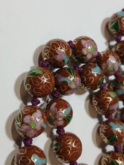 Cloisonne Strung 12mm Beaded Necklace 28″
