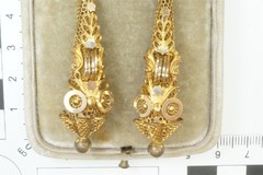 ANTIQUE ENGLISH GEORGIAN PINCHBECK LONG DROP EARRINGS STARS Etc.