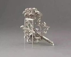 7 CT Round Cut Real Moissanite Women’s Wedding Brooch Pin 14K White Gold Plated