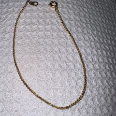 18 kt. Yellow Gold Plated Thin Serpentine 7” Bracelet Vintage