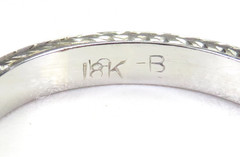 Antique Art Deco Diamond Wedding Band 17K White Gold EGL USA Ring Size 7.25 UK-O
