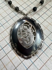 Vintage 925 Siam Sterling Silver Niello – Necklace Bracelet Set – Thai Dancer