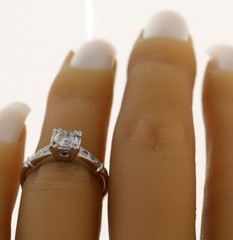 Vintage Diamond Engagement Ring .62CT Mine Cut 14K WG Size 4