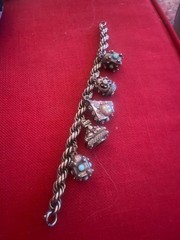 Vintage Etruscan 800 Silver Charm Bracelet With Fob Charms