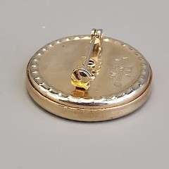 Vintage Monogram Brooch Decorative Scrollwork Round General Manufacturing USA