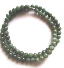 Jade AAA necklace 74 pieces 5 mm beads 23 inch long Dark green jasper jewelry US