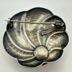 Rare Dinkelsbühl antique vintage German 935 silver red coral brooch pin