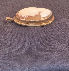 Victorian Era Carved Shell Cameo Pendant 1/20 10KT Gold Filled Stamped C.T.