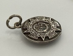 Vintage Sterling Silver Guias de Mexico Girl Guide Scouts Round Pendant Charm
