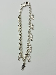 Vintage Italian Fine Sterling Silver Darling Seahorse Charm Chain Bracelet