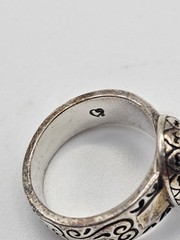 Brighton Citrine Ring 925 Silver and Gold Wash Side Bars Vintage (Retired)