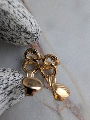 Vintage Christian Dior Gold-Tone Knotted Rope Clip-On Earrings