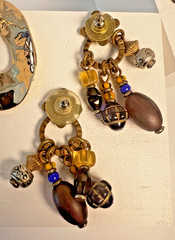 10 PAIRS Statement Earrings 1980s 1990s incl Erwin Pearl, Clip and Post Styles