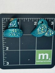 Vintage Carved Mermaid/Fishtails Earrings. Art Deco Rhinestone Accent. Clip On