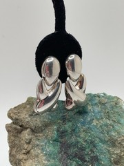 Sterling Silver 925 Clip Earrings Hinged Dangle Drop SU Thailand Vintage