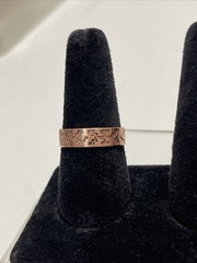 Vintage WM Wheeler Solid Copper Signed Aztec Print Fashion Band Ring 11.5