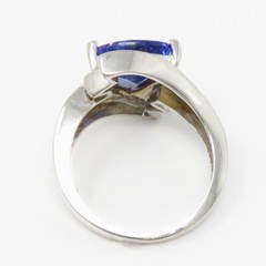NYJEWEL 14k White Gold 2ct Tanzanite Diamond Ring Signed JCR